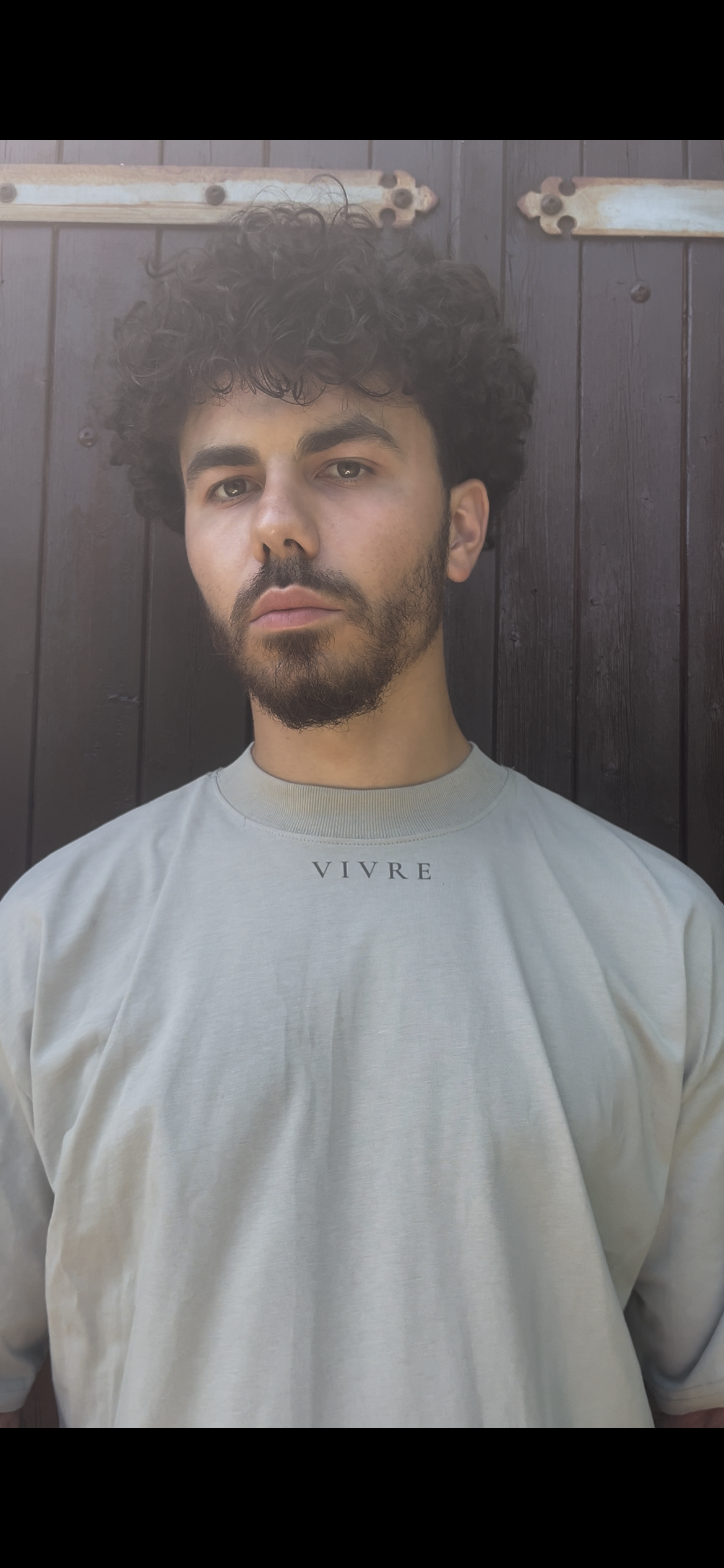 T-shirt col montant « VIVRE » Oversized 100% Coton biologique