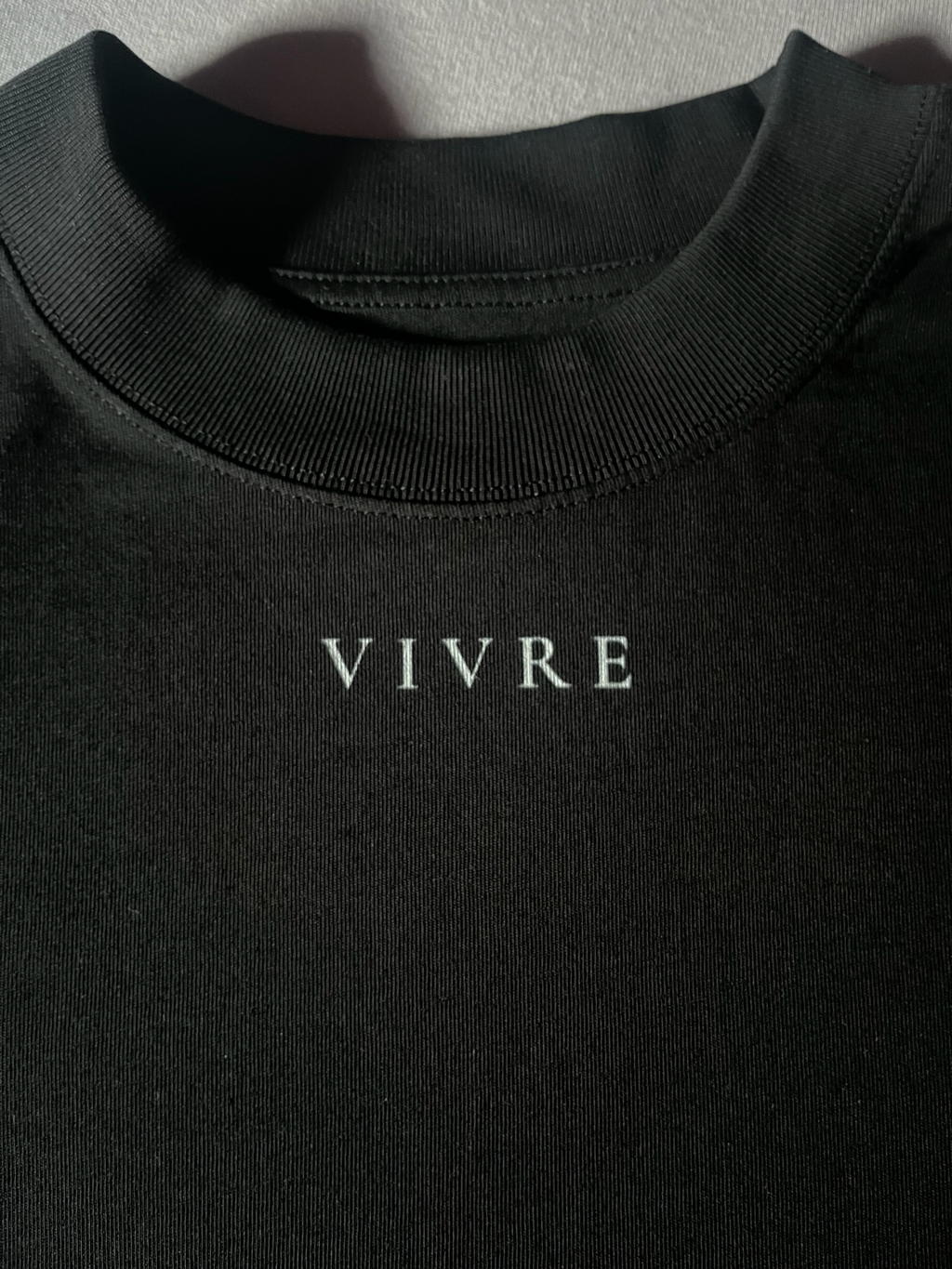 T-shirt unisex col montant « VIVRE » Oversized 100% Coton biologique