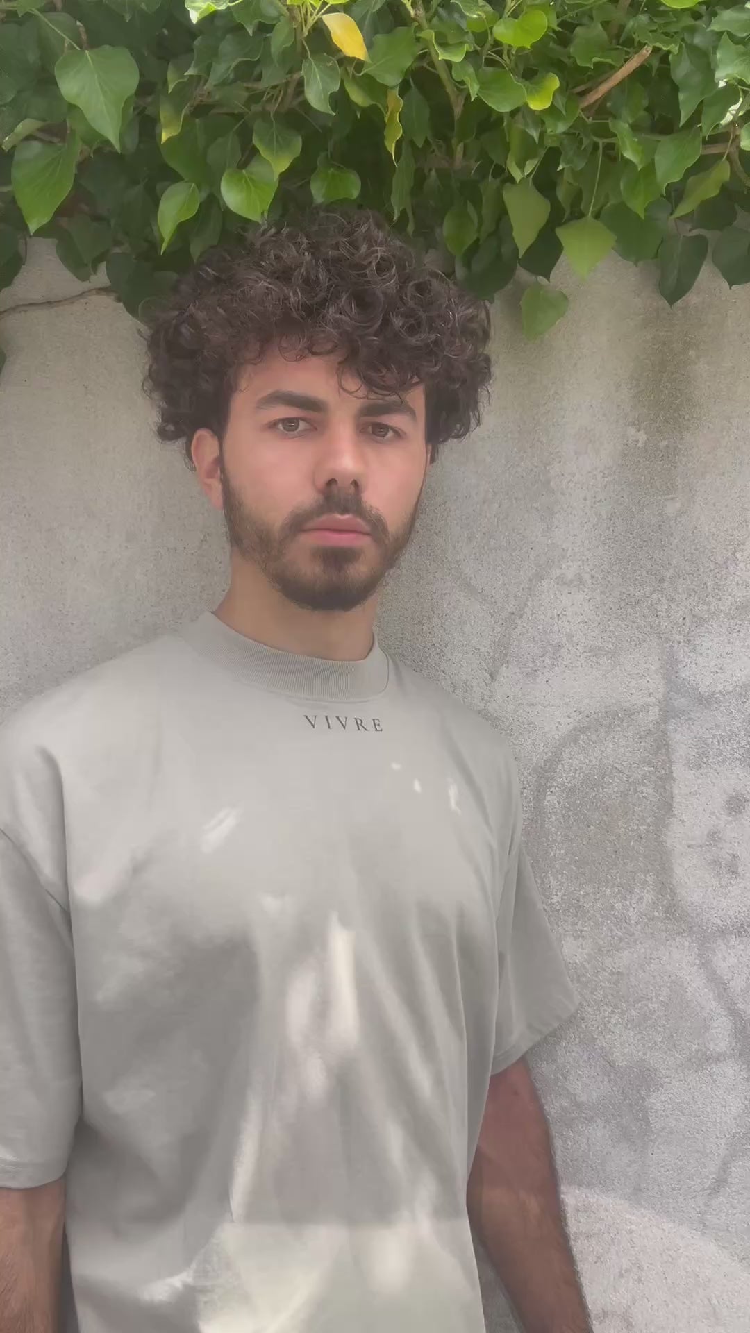 T-shirt col montant « VIVRE » Oversized 100% Coton biologique